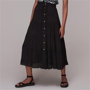 Whistles Button Front Crinkle Skirt
